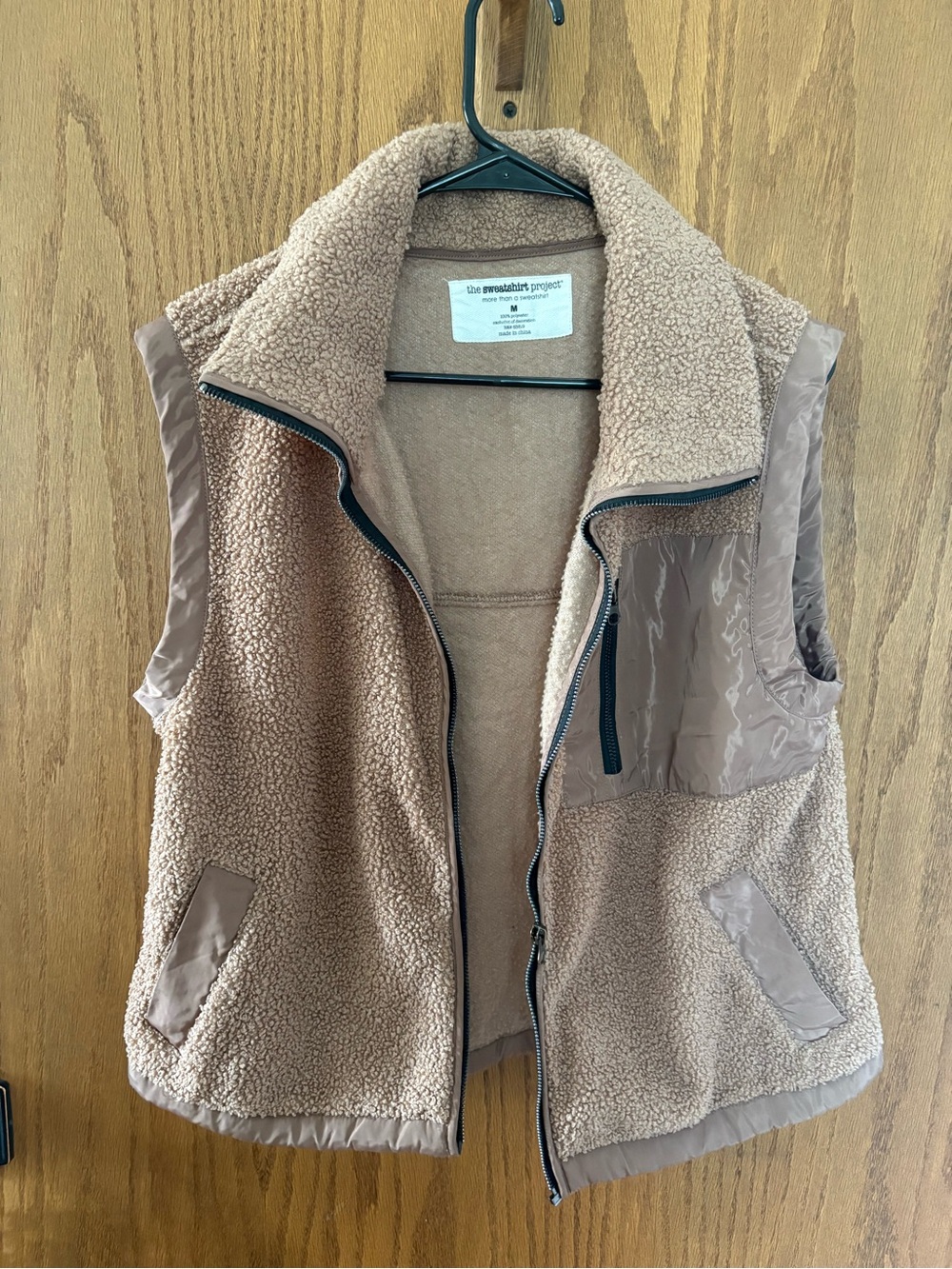 Cozy Sherpa Vest in Tan by The Renewal Workshop